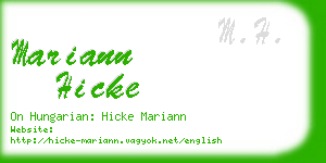 mariann hicke business card